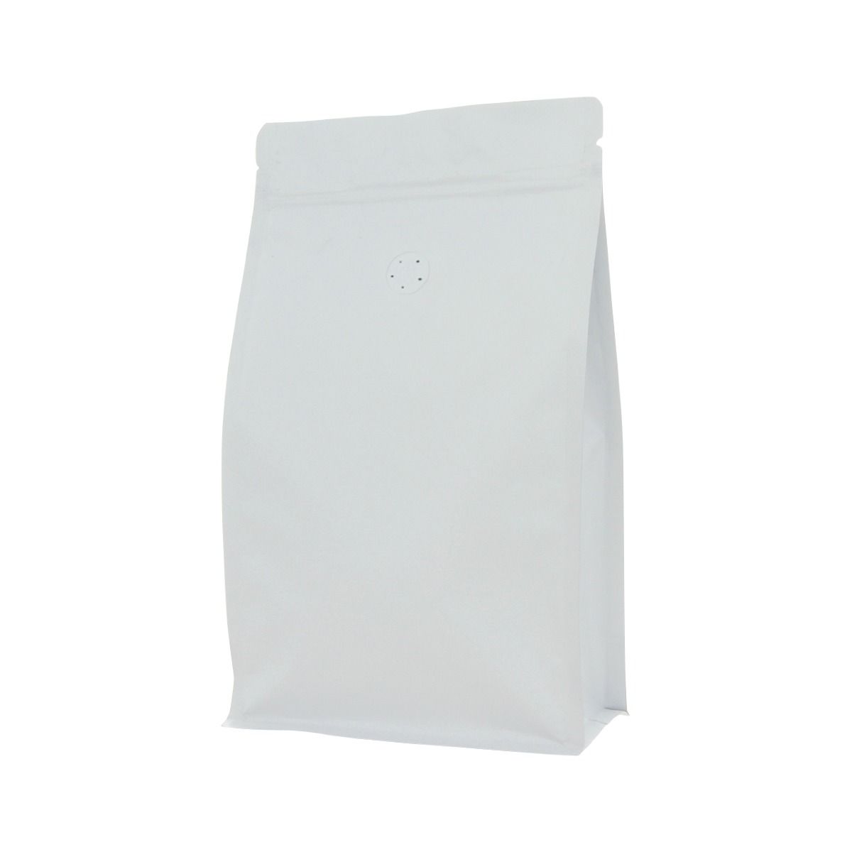 Bolsa de café de fondo plano con cierre - mate blanco