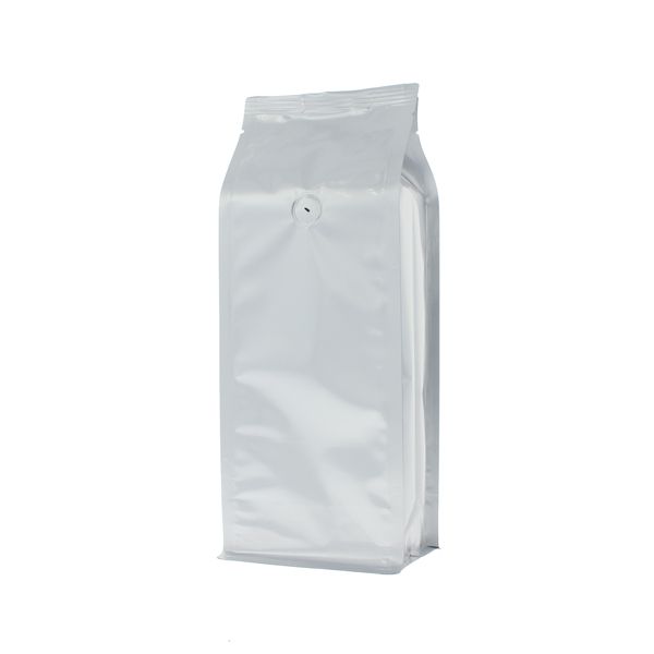 Bolsa de café de fondo plano - mate plata