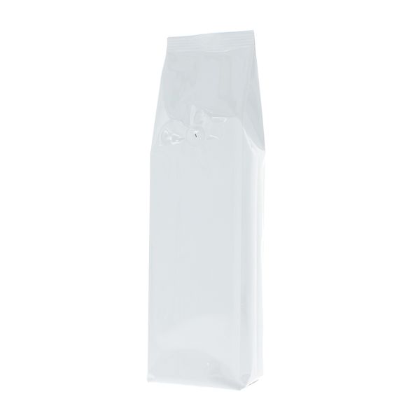 Bolsa de café con fuelle lateral - brillante blanco