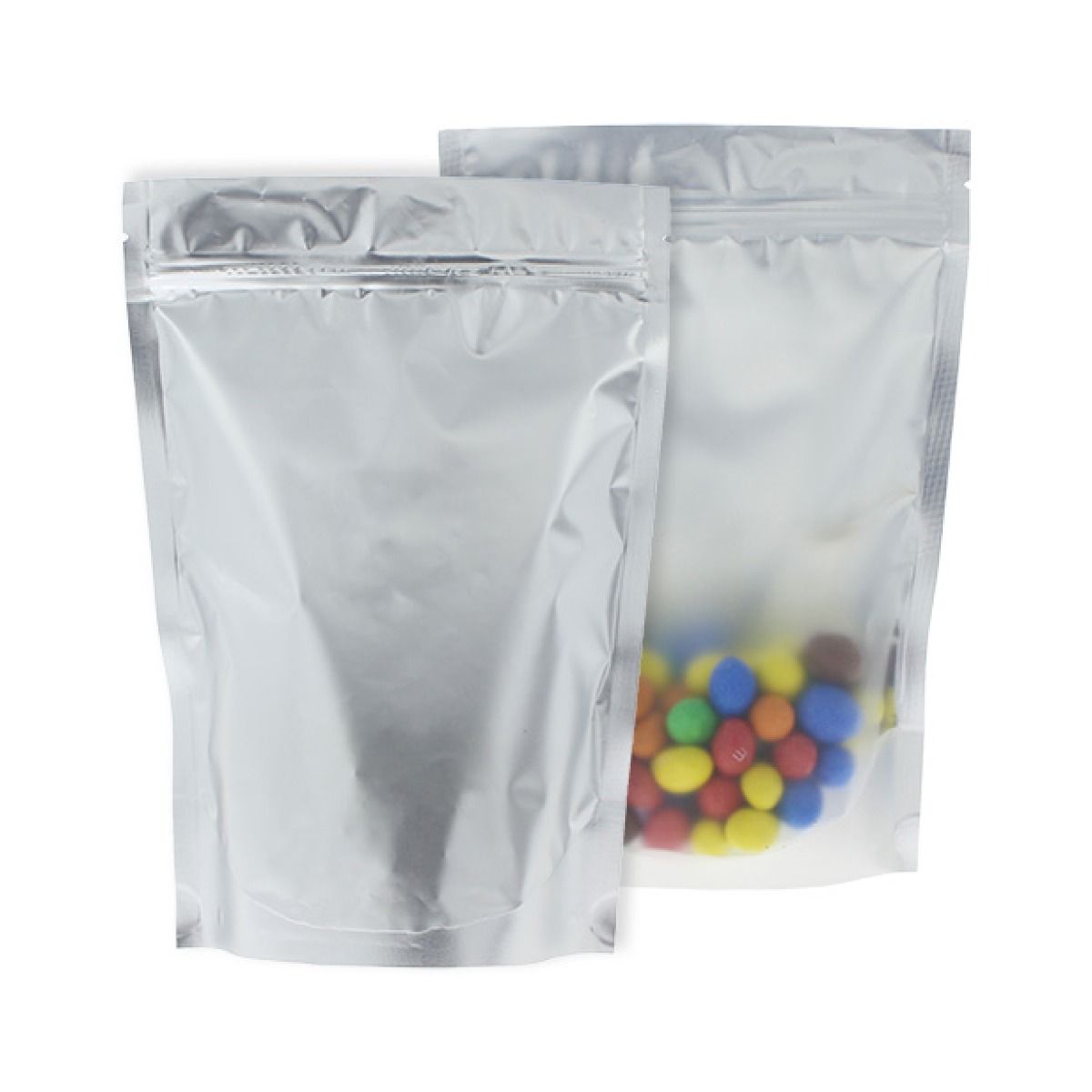 Bolsa stand-up - mate transparante / mate plata
