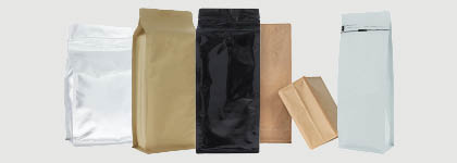 Cremallera para bolsa de caf&eacute; de fondo plano